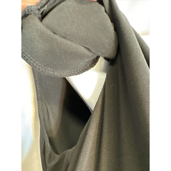 Lauren Ralph Lauren Black Sleeveless Stretch Jersey Dress Size 10 Ruched Holiday - Picture 7 of 7